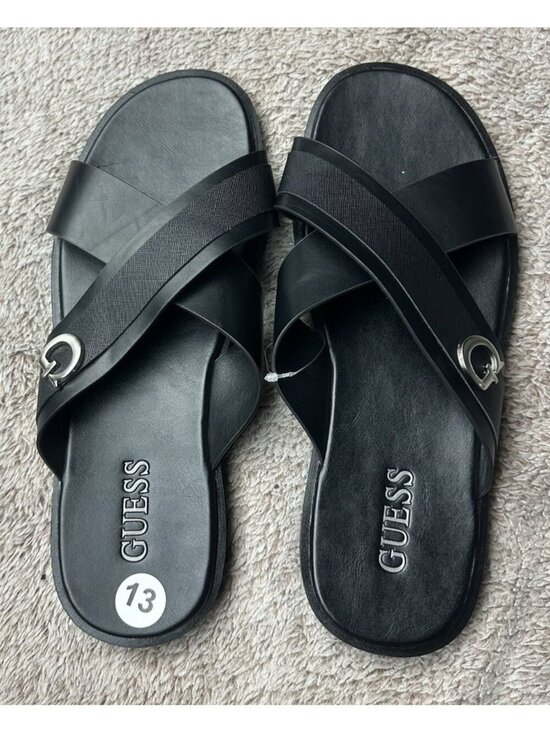 Guess Mens Size 13 Sandals Slides Slip On Shoes Black New main image 7